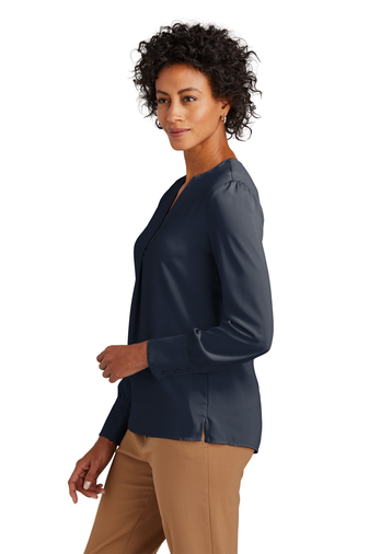 Brooks Brothers Women's Open-Neck Satin Blouse