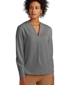 Brooks Brothers Women's Open-Neck Satin Blouse - Image 7