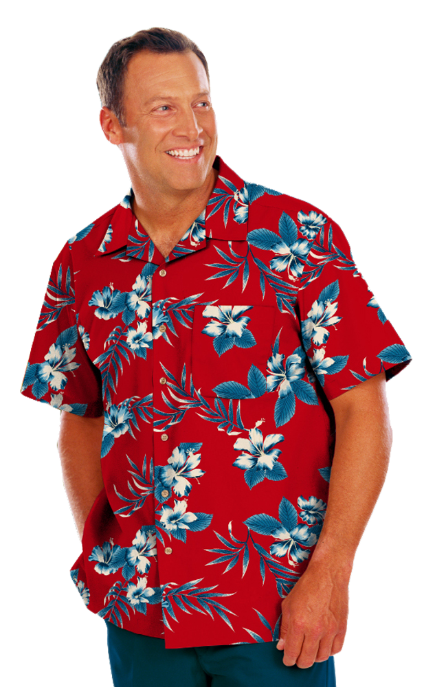 Blue Generation Hibiscus Print Camp Shirt - Image 1