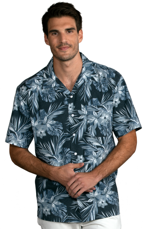 Blue Generation Indigo Breeze Print Camp Shirt