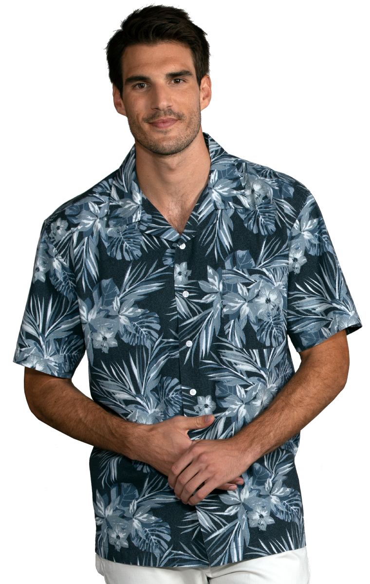 Blue Generation Indigo Breeze Print Camp Shirt - Image 1