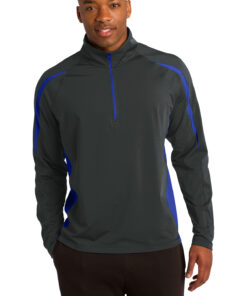 Sport-Tek Sport-Wick Stretch 1/2-Zip Colorblock Pullover - Image 1