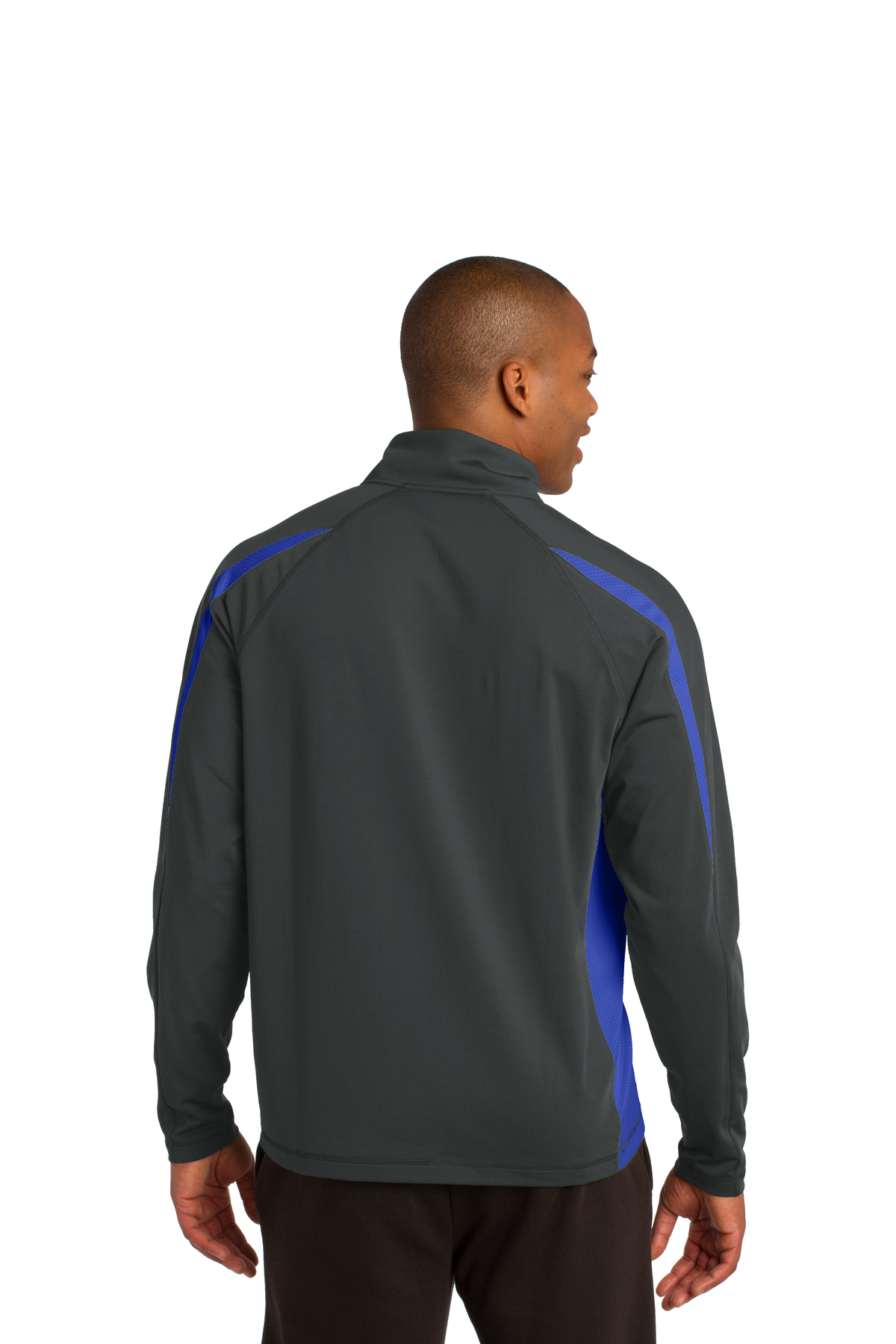 Sport-Tek Sport-Wick Stretch 1/2-Zip Colorblock Pullover - Image 2