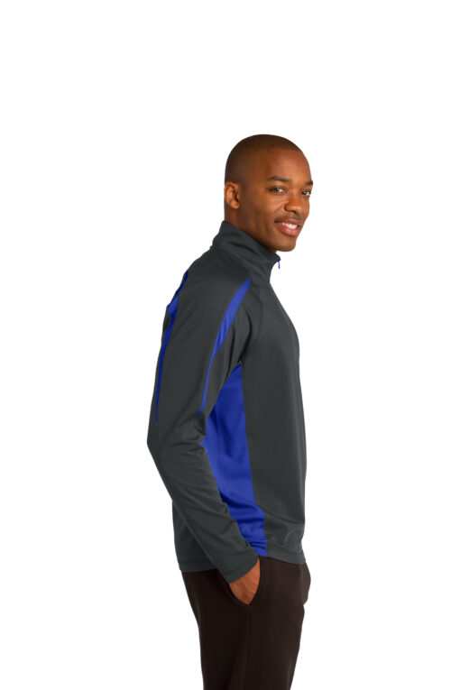 Sport-Tek Sport-Wick Stretch 1/2-Zip Colorblock Pullover