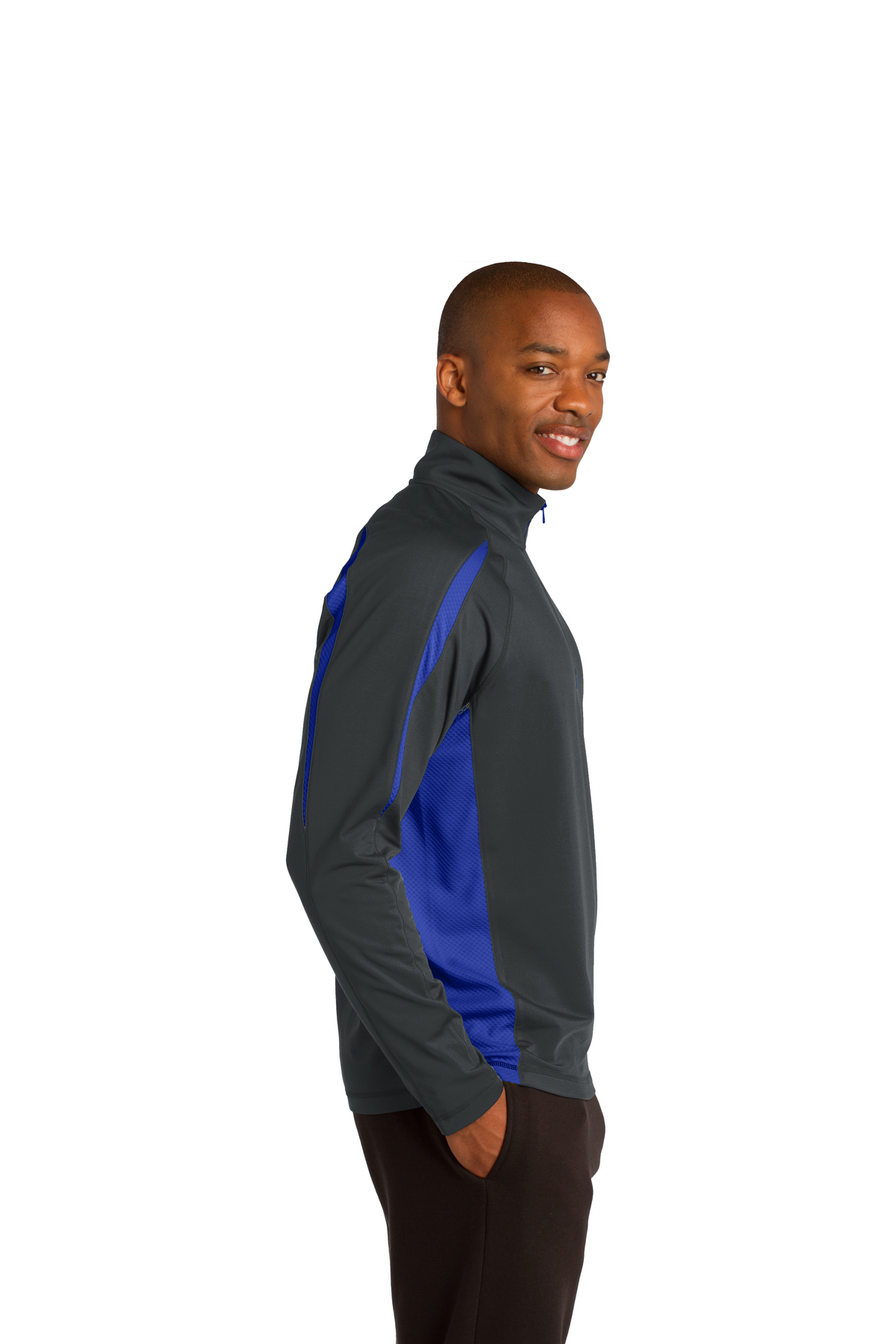 Sport-Tek Sport-Wick Stretch 1/2-Zip Colorblock Pullover - Image 3