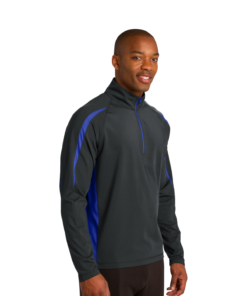 Sport-Tek Sport-Wick Stretch 1/2-Zip Colorblock Pullover - Image 4