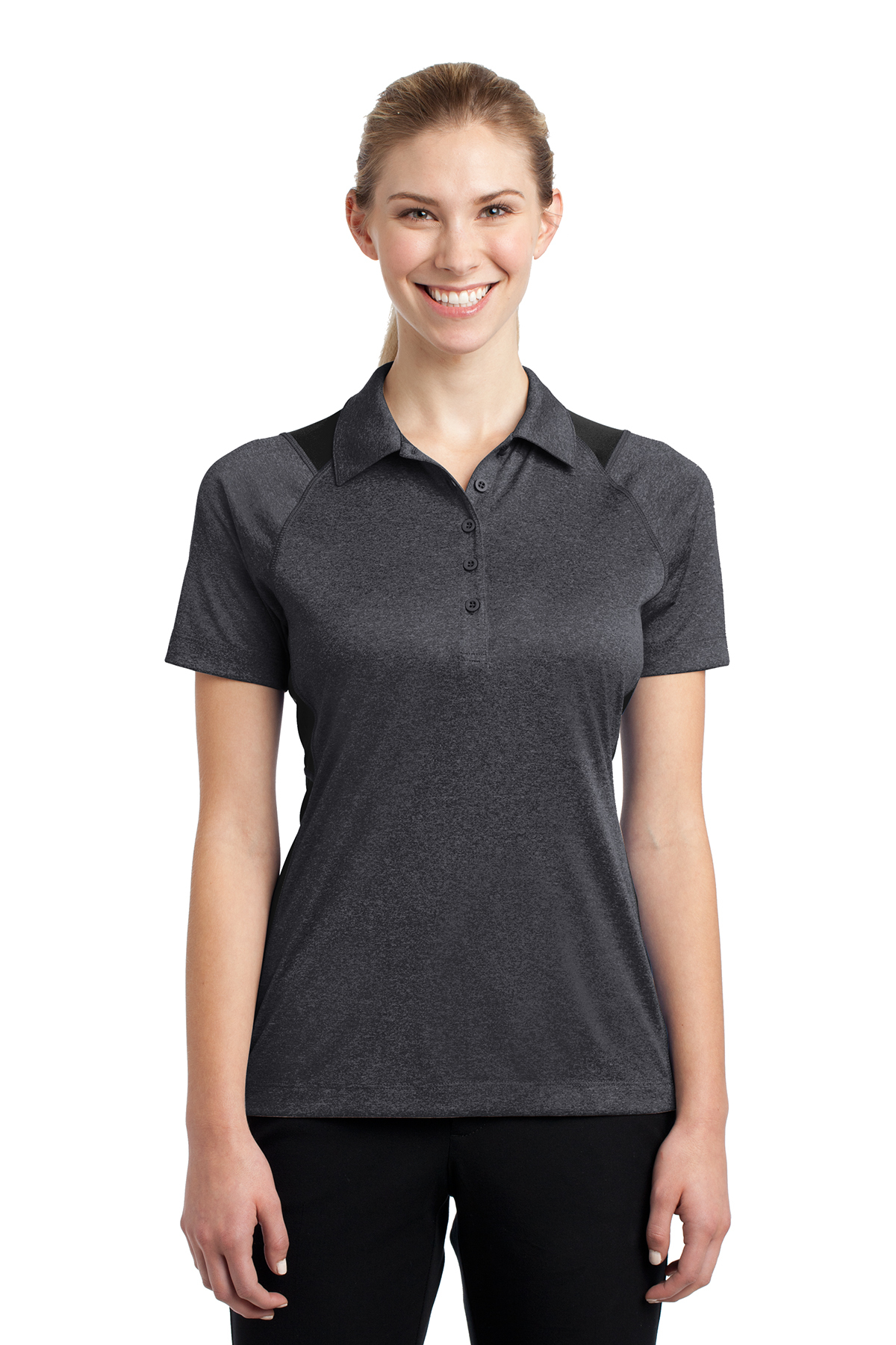 Sport-Tek Ladies Heather Colorblock Contender Polo - Image 7