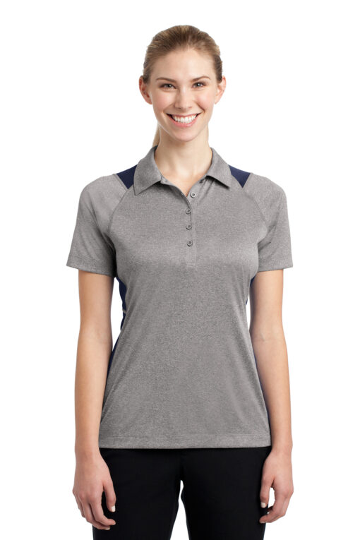Sport-Tek Ladies Heather Colorblock Contender Polo