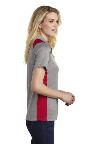 Sport-Tek Ladies Heather Colorblock Contender Polo