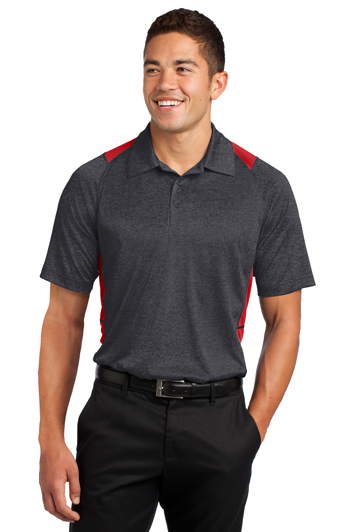 Sport-Tek Heather Colorblock Contender Polo - Image 1