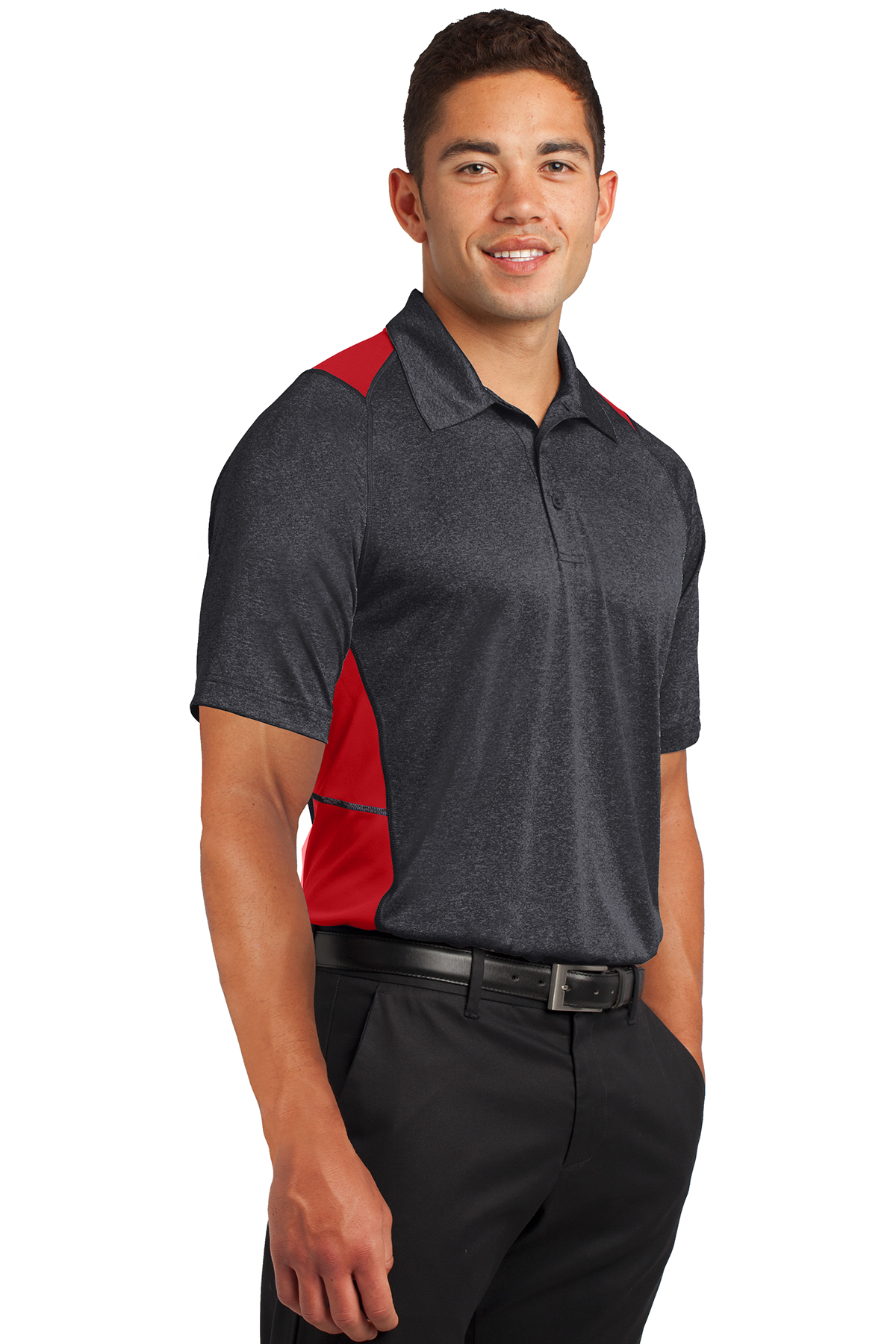 Sport-Tek Heather Colorblock Contender Polo - Image 2