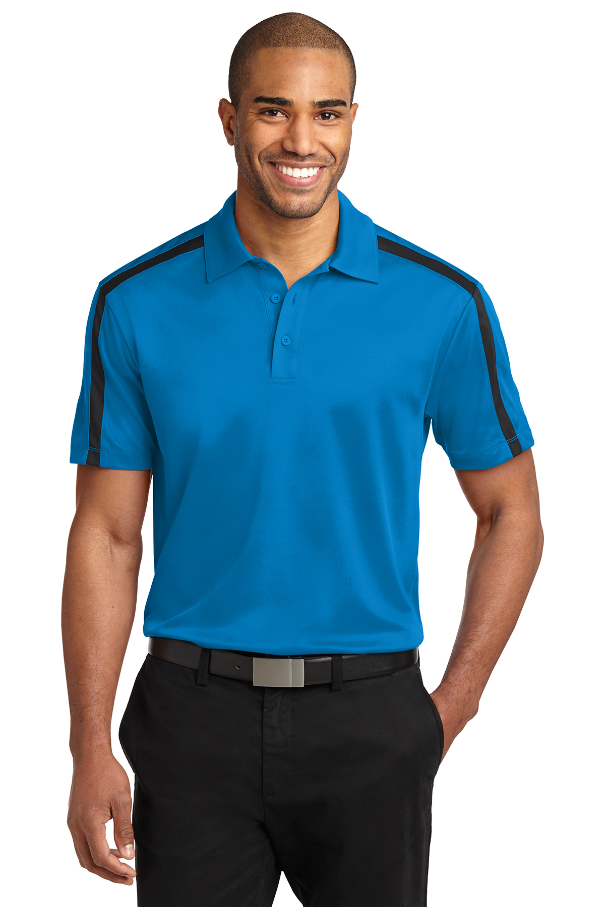 Port Authority Silk Touch Performance Colorblock Stripe Polo - Image 5