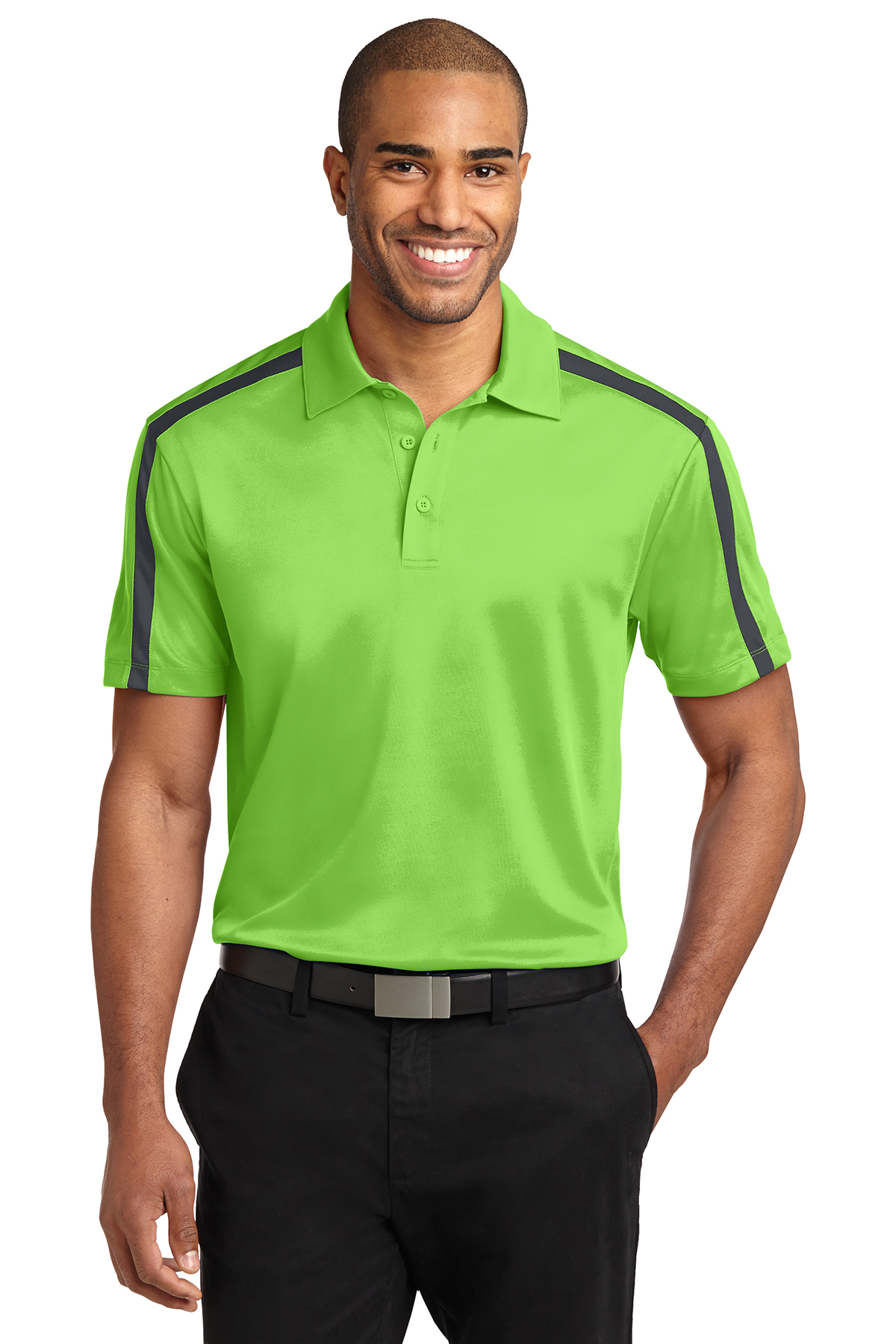 Port Authority Silk Touch Performance Colorblock Stripe Polo - Image 1