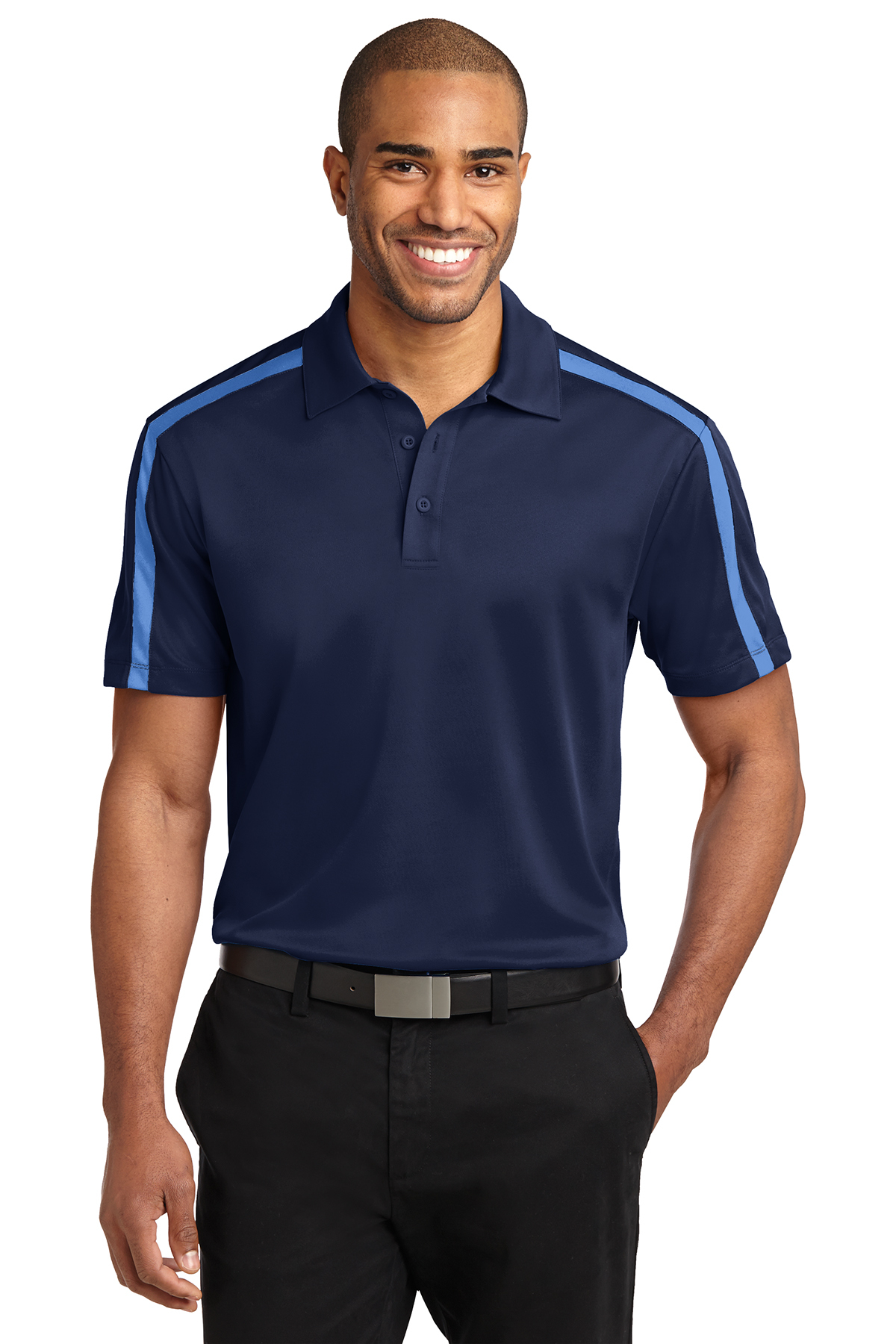 Port Authority Silk Touch Performance Colorblock Stripe Polo - Image 7