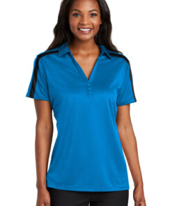 Port Authority Ladies Silk Touch Performance Colorblock Stripe Polo - Image 6