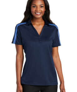 Port Authority Ladies Silk Touch Performance Colorblock Stripe Polo