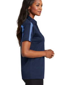 Port Authority Ladies Silk Touch Performance Colorblock Stripe Polo - Image 3