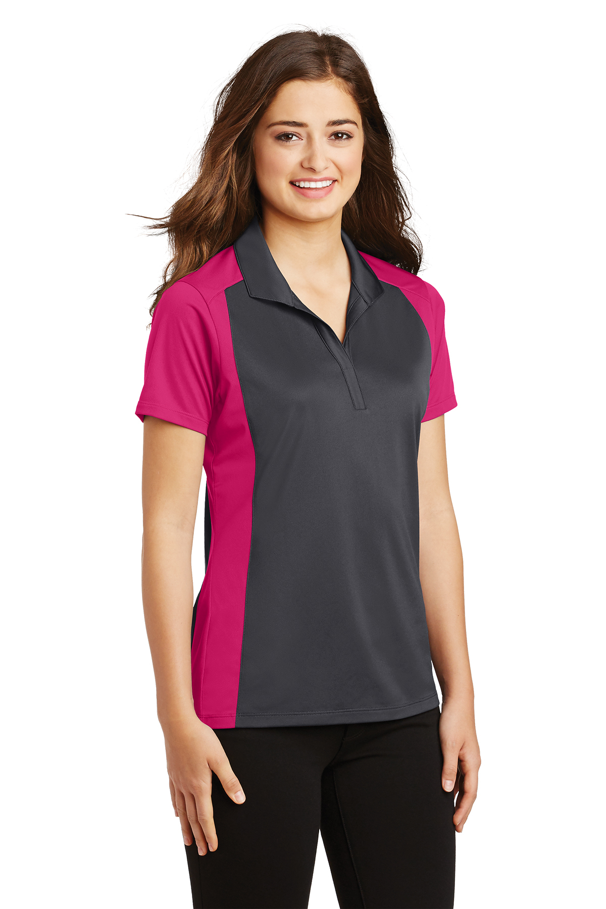 Sport-Tek Ladies Colorblock Micropique Sport-Wick Polo - Image 2