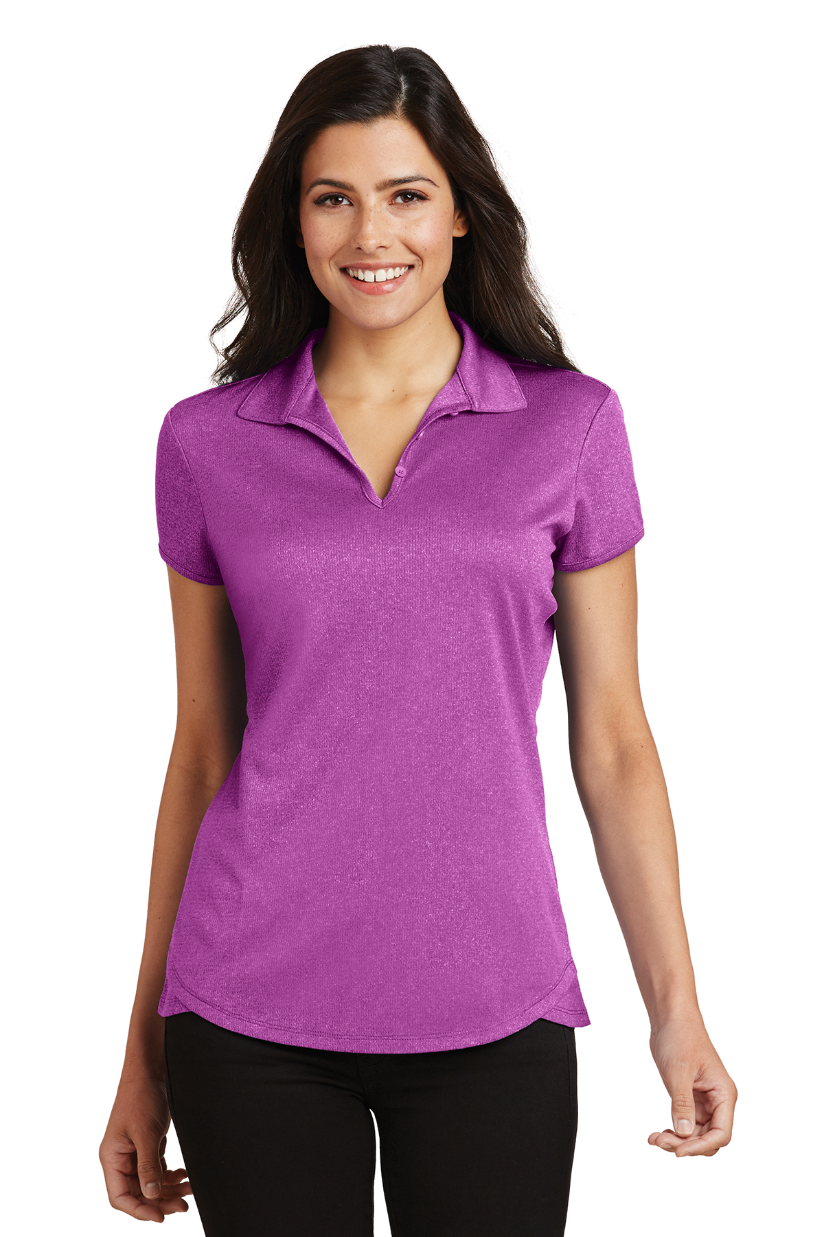 Port Authority Ladies Trace Heather Polo - Image 7