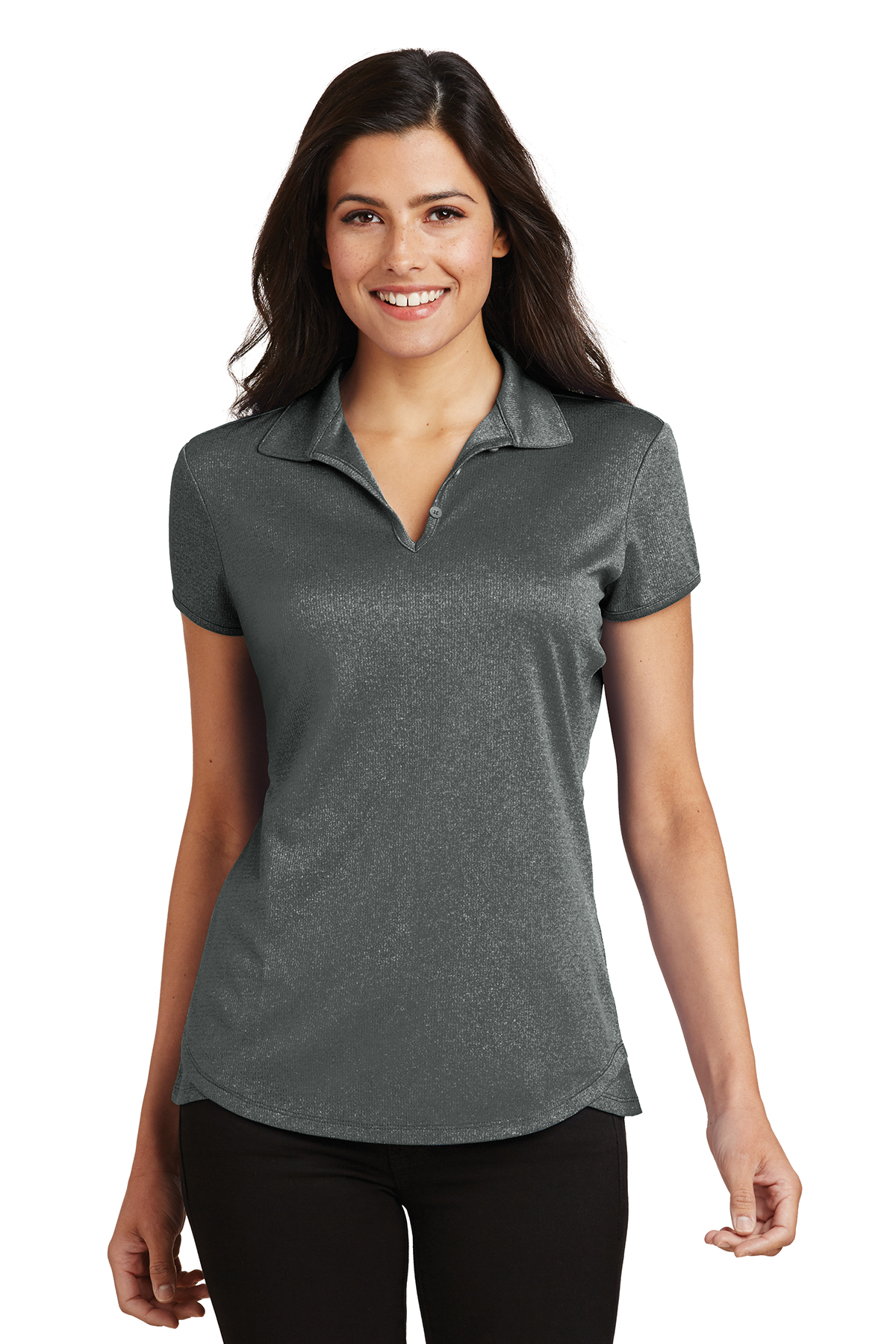 Port Authority Ladies Trace Heather Polo - Image 6