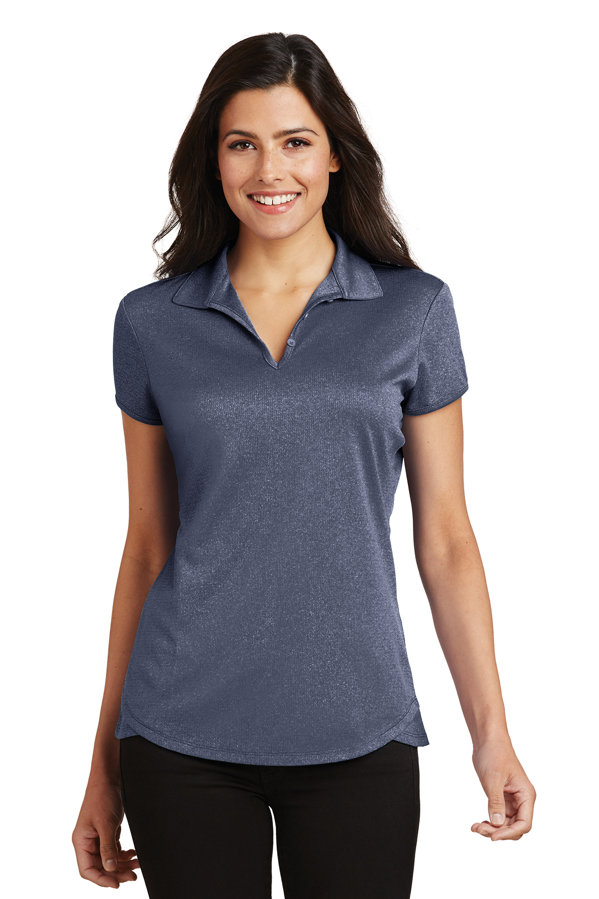 Port Authority Ladies Trace Heather Polo - Image 5