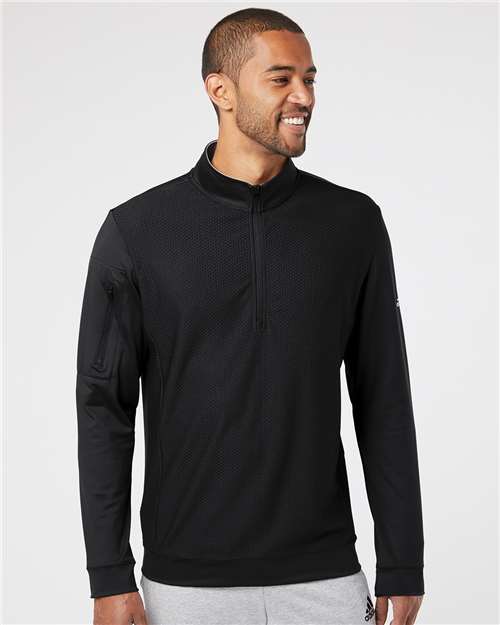 Adidas - Performance Textured Quarter-Zip Pullover