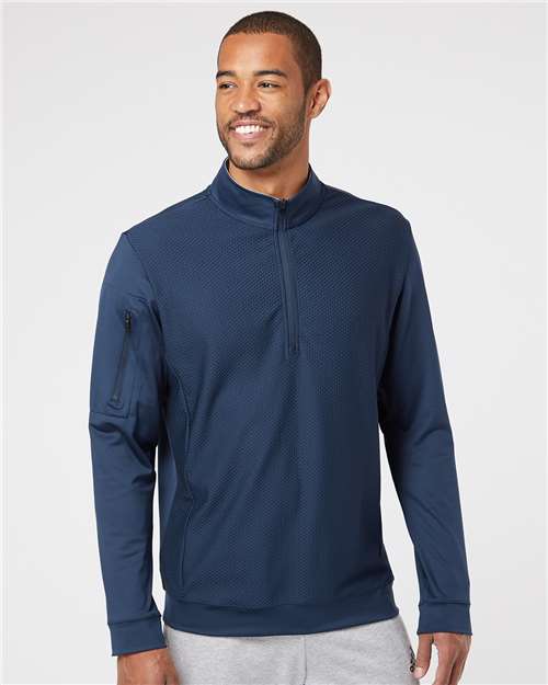 Adidas - Performance Textured Quarter-Zip Pullover