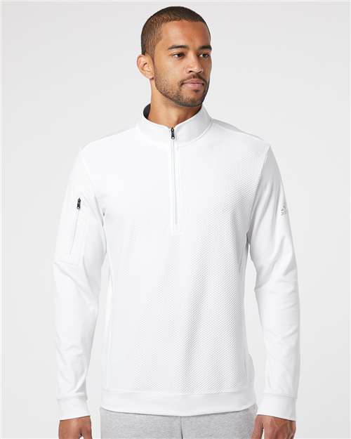 Adidas - Performance Textured Quarter-Zip Pullover