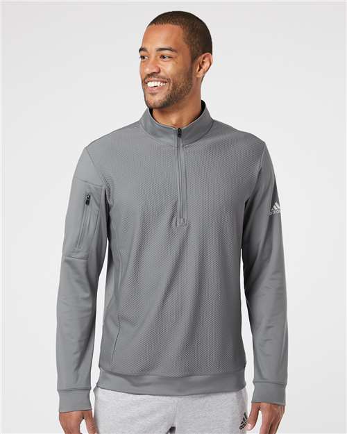 Adidas - Performance Textured Quarter-Zip Pullover