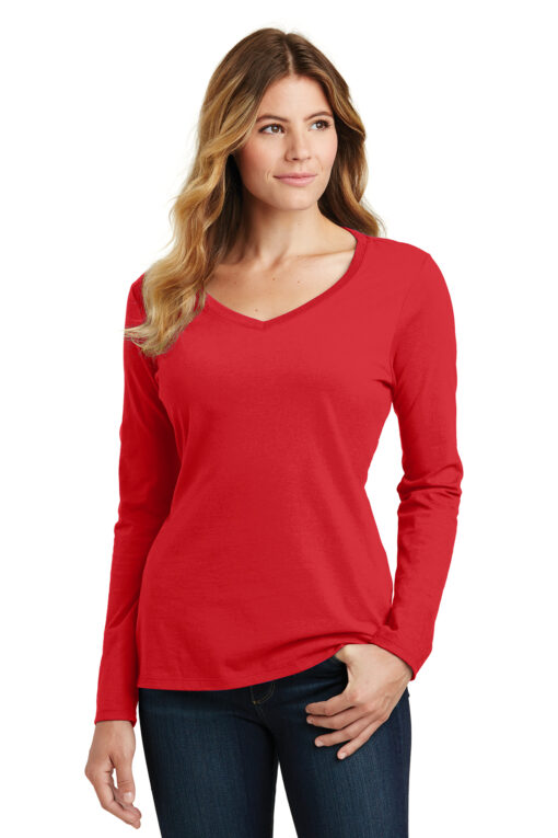 Port & Company Ladies Long Sleeve Fan Favorite V-Neck Tee
