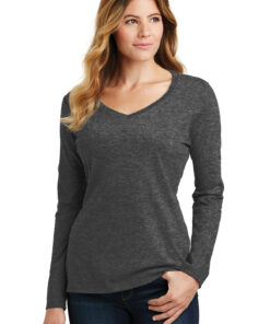 Port & Company Ladies Long Sleeve Fan Favorite V-Neck Tee - Image 8
