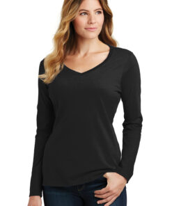 Port & Company Ladies Long Sleeve Fan Favorite V-Neck Tee - Image 12