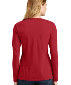 Port & Company Ladies Long Sleeve Fan Favorite V-Neck Tee - Image 2