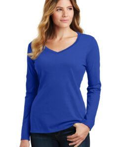 Port & Company Ladies Long Sleeve Fan Favorite V-Neck Tee - Image 7