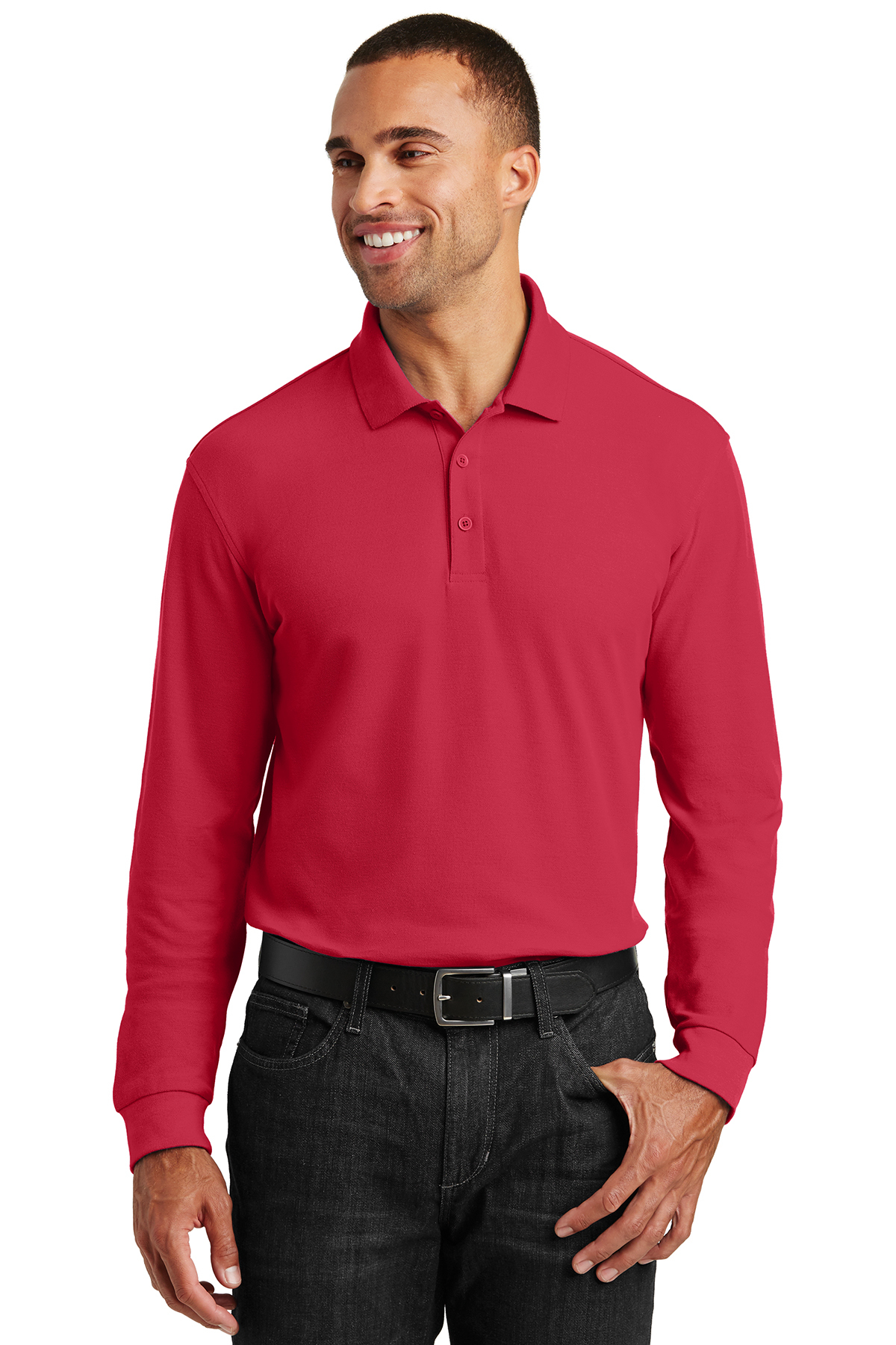 Port Authority Long Sleeve Core Classic Pique Polo - Image 1