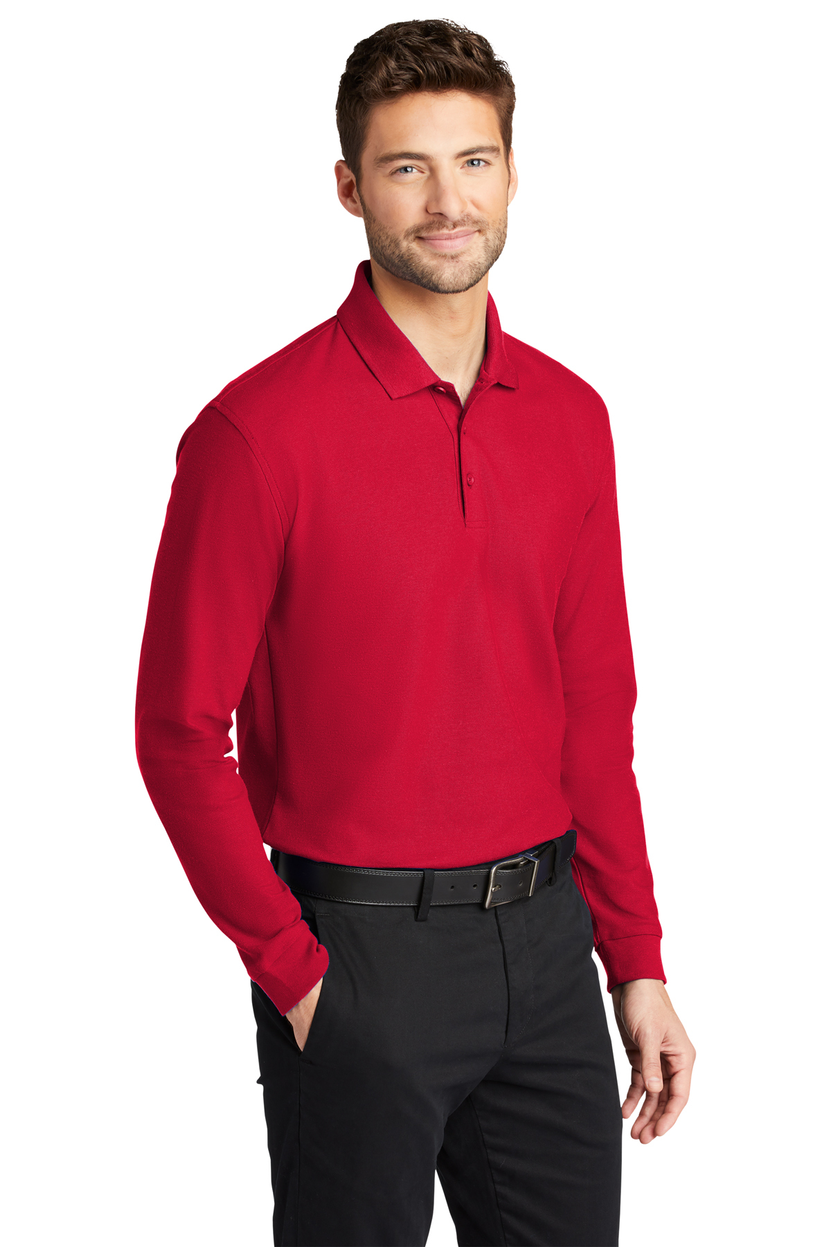 Port Authority Long Sleeve Core Classic Pique Polo - Image 4