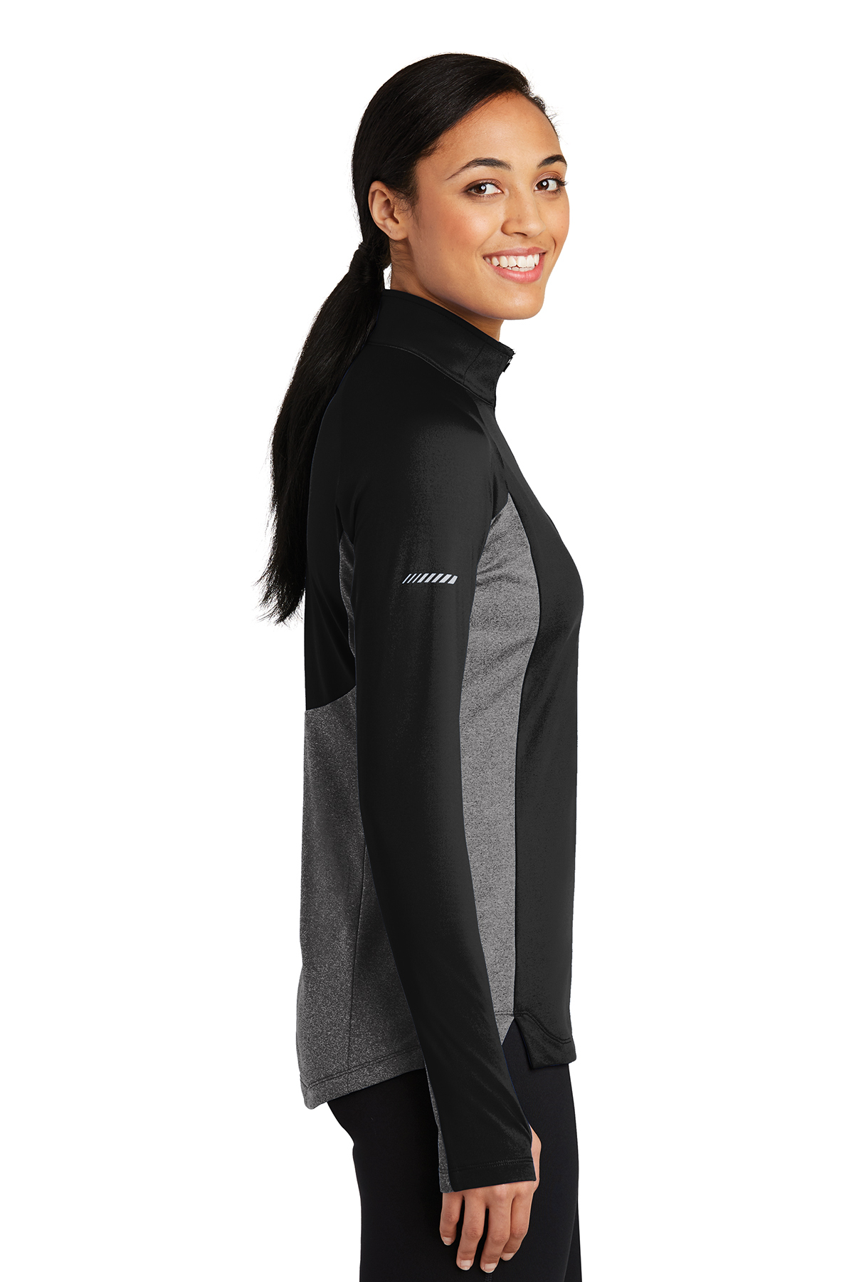 Sport-Tek Ladies Sport-Wick Stretch Contrast 1/2-Zip Pullover - Image 3