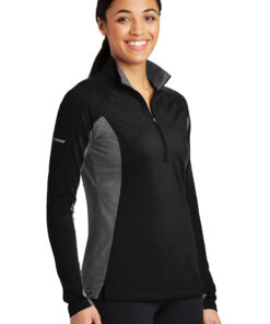 Sport-Tek Ladies Sport-Wick Stretch Contrast 1/2-Zip Pullover - Image 2