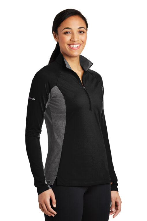 Sport-Tek Ladies Sport-Wick Stretch Contrast 1/2-Zip Pullover