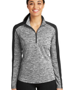 Sport-Tek Ladies PosiCharge Electric Heather Colorblock 1/4-Zip Pullover - Image 9