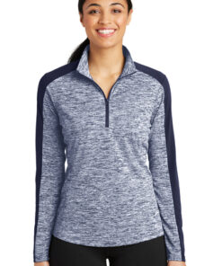 Sport-Tek Ladies PosiCharge Electric Heather Colorblock 1/4-Zip Pullover - Image 11