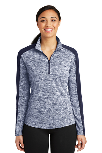 Sport-Tek Ladies PosiCharge Electric Heather Colorblock 1/4-Zip Pullover
