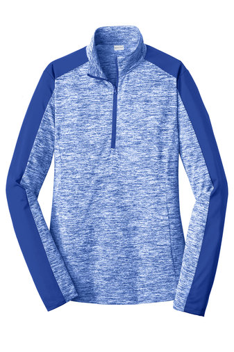 Sport-Tek Ladies PosiCharge Electric Heather Colorblock 1/4-Zip Pullover