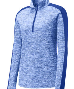 Sport-Tek Ladies PosiCharge Electric Heather Colorblock 1/4-Zip Pullover - Image 6