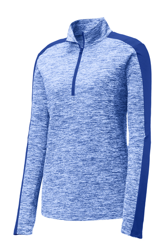Sport-Tek Ladies PosiCharge Electric Heather Colorblock 1/4-Zip Pullover