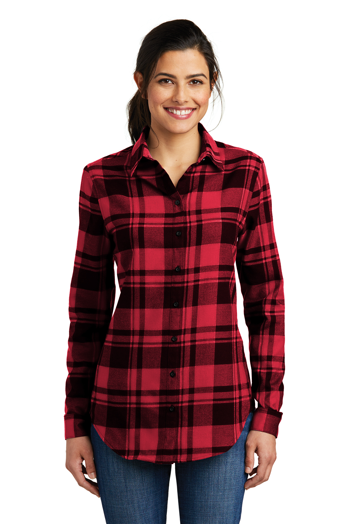 Port Authority Ladies Plaid Flannel Tunic - Image 8