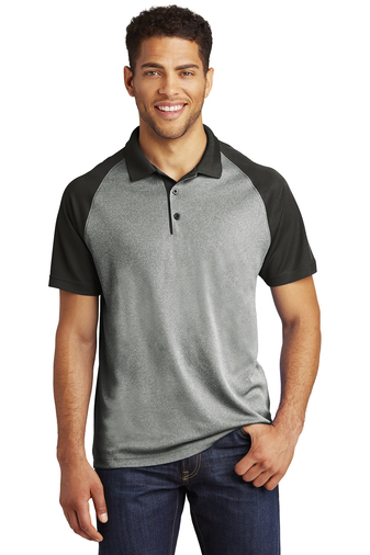 Sport-Tek PosiCharge RacerMesh Raglan Heather Block Polo
