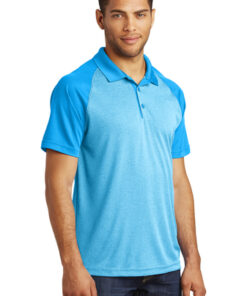 Sport-Tek PosiCharge RacerMesh Raglan Heather Block Polo - Image 2