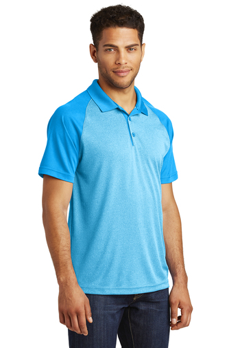 Sport-Tek PosiCharge RacerMesh Raglan Heather Block Polo