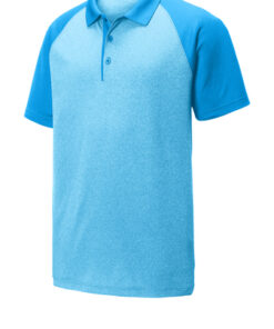 Sport-Tek PosiCharge RacerMesh Raglan Heather Block Polo - Image 5